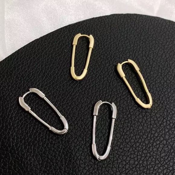 🌙Insta paper clip gold\silver earrings - Picture 4 of 4
